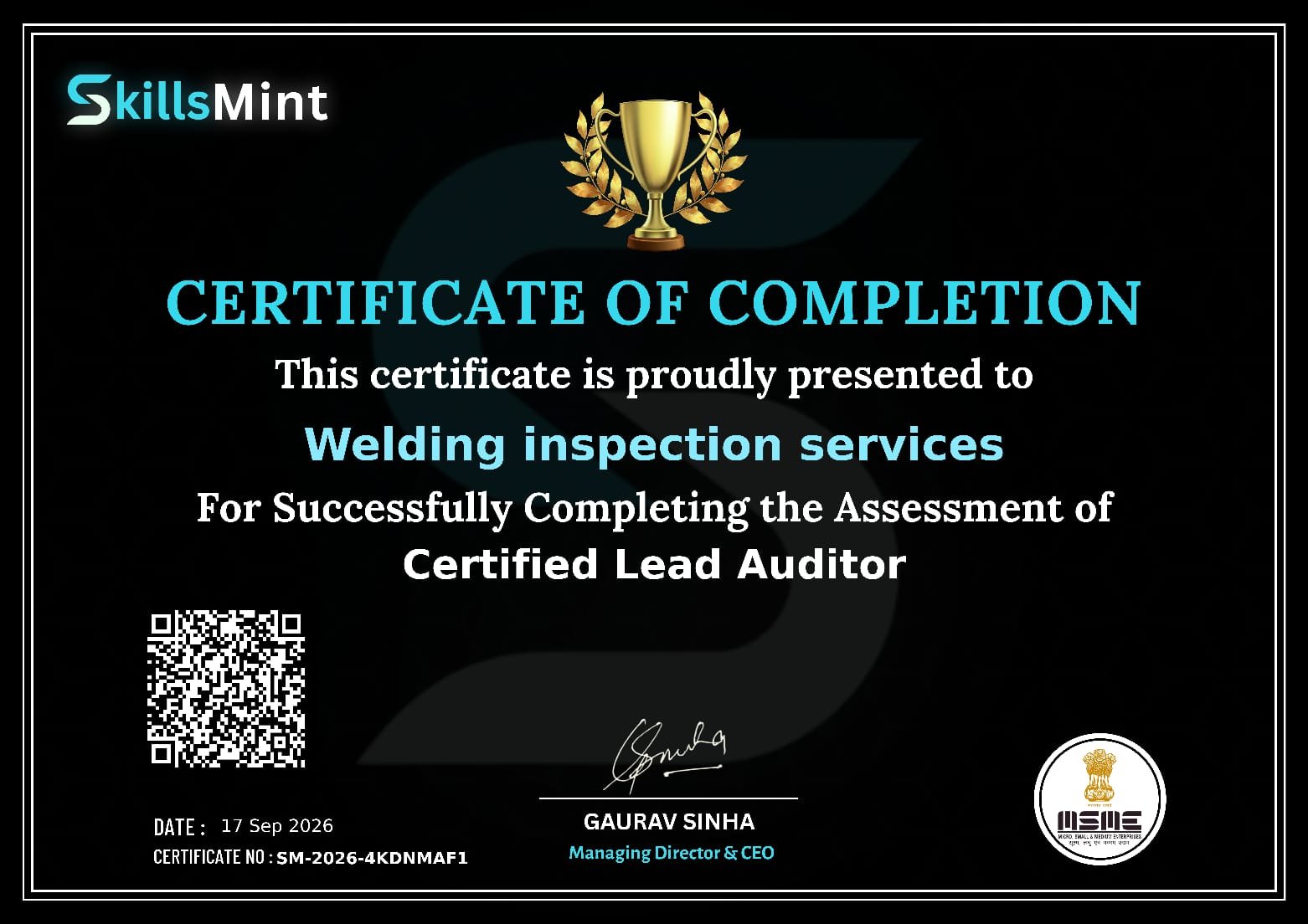 ASNT Level II/III Certificate